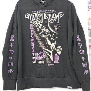 Killstar Black & Lavender 'Live Your Dream' Graphic Hoodie